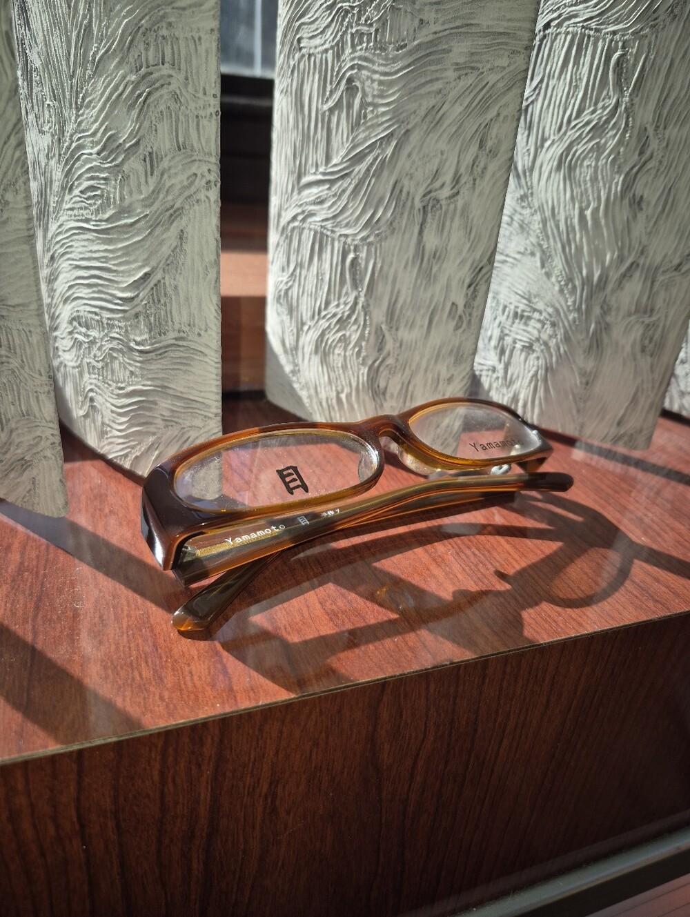 Yamamoto NO.27 Eyeglasses Made in Japan Brown Built-In Nose Pads Display Frame